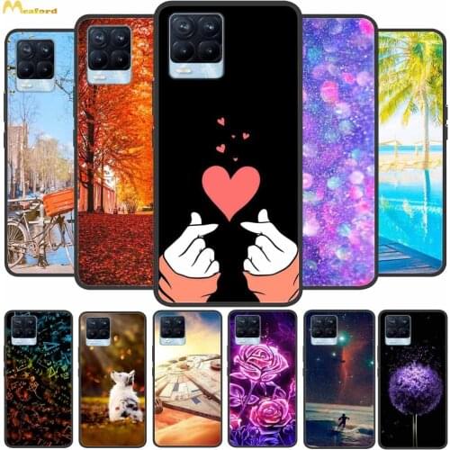 For Realme 8 Pro Case Soft Silicone Phone Case For Realme Narzo 30 5G Cover Butterfly Girl Coque Realme8 5G 8PRO Black TPU Funda