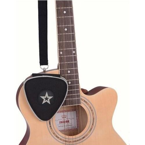 Guitar Plectrum Storage Guitar Picks Holder Black Fabric Guitar Picks Bag With 24 gifts picks