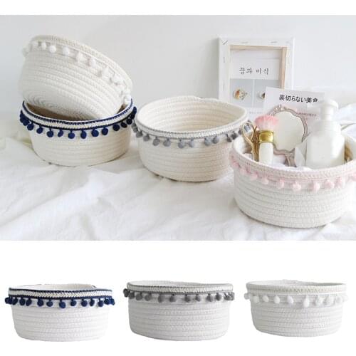 Household Laundry Basket Unique Woven Wool Ball Durable Useful Simple Suit for Bedroom Bathroom can CSV