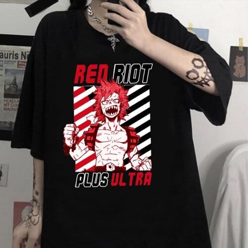 Kirishima Eijiro T-shirt Men Women Funny Hot Anime My Hero Academia Fashion Summer Hip Hop Top Tees Male