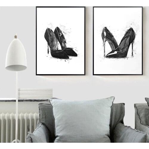 High Heels Art Fashion Women Canvas Painting Wall Art Nordic Posters and Prints Wall Pictures for Living Bedroom Decoration