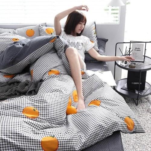 40Bed Set Soft Bedding Set Cotton Plaid Twin Queen Girls Kid Teen Bedding Set BE45004