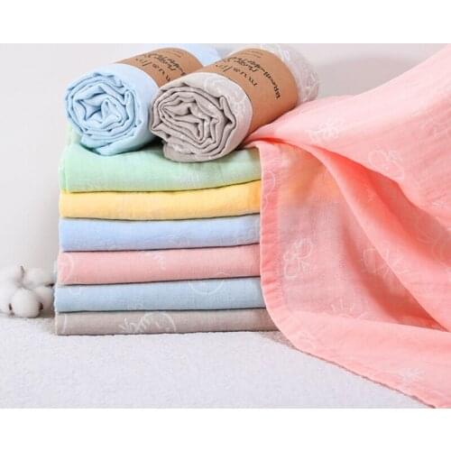 2Pcs/Set Solid Color Reusable Baby Muslin Blanket Infant Swaddle Wrap Bath Towel