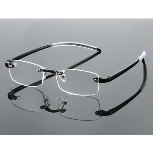 TR90 Flexible Rimless Reading Glasses Men Women +100 +125 +150 +175 +200 +225 +500