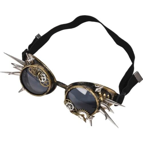 Steam Punk Rivets Goggle Party Gears Spikes Cosplay Goggles Halloween Gear Glasses Retro Costumes Accessory