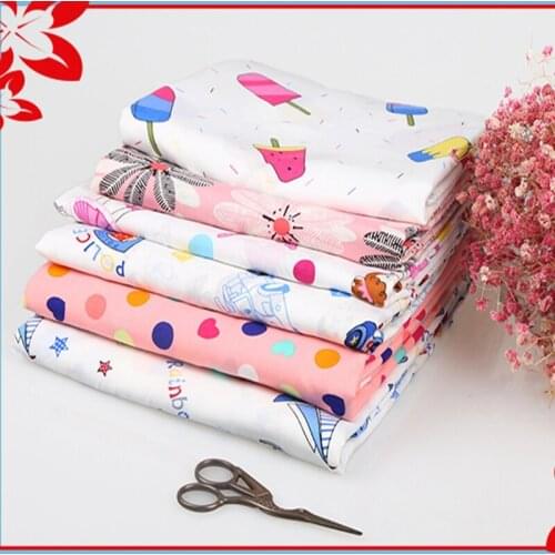 Pure Cotton Fabric 100% By The Meter for Pajamas Clothing Dress Children Sewing Cartoon Anime Floral Flower Strawberry Printed