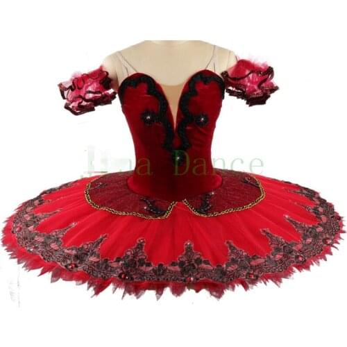 Adult Professional Ballet Tutus Women Coppelia Classical Ballet Tutu Pancake Tutu Dress red Paquita, Kitri Paquita Don Quixote