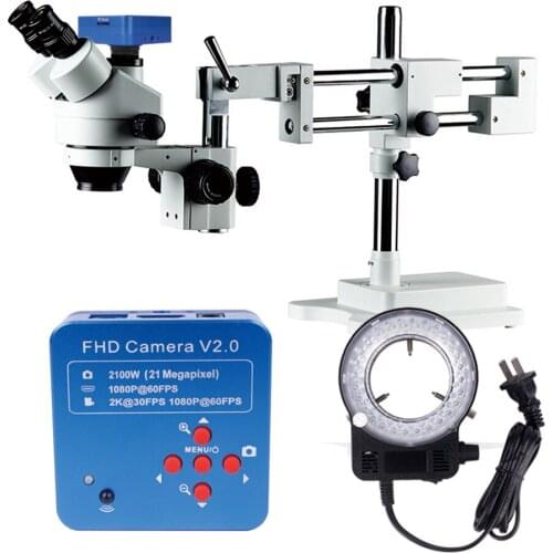 Professional 7-45xTrinocular Stereo Microscope and Camera usb stereoscopic microscope training academic stereoscopic microscope