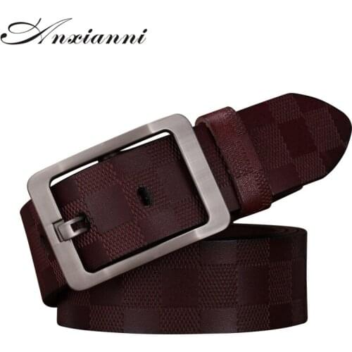 " Luxury Belt Leather Belt Men High Quality Jeans Belt Brand Vintage Strap for Men Black brown blue orange Casual Waistband"