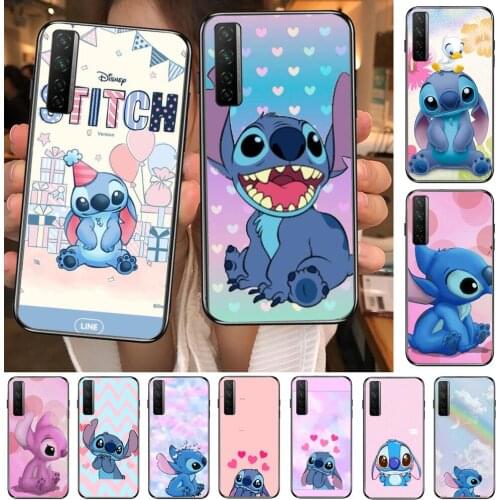 Pink Stitch Wow Black Cover Phone For Samsung Galaxy A71 Case Galaxy A51 Cases A50 S20 plus 5g Soft Coque Shell