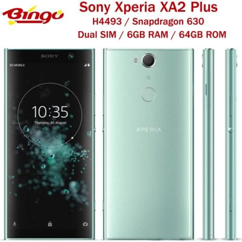 Sony Xperia XA2 Plus H4493 Dual SIM Unlocked Mobile Phone 6GB RAM 64GB ROM 3580mAh Snapdragon 630 NFC 23MP 4G lte SmartPhone
