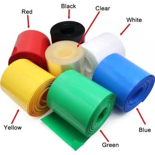5Meters 7-45mm PVC Heat Shrinkable Film Lithium Battery RC Outer Skin Packaging Repair Protection Casing Insulation Shrink Tube