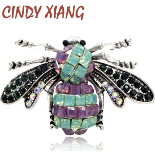 CINDY XIANG Vintage Resin Bee Brooches for Women Insect Brooch Pin Fashion Jewelry Summer T-shirt Accessories New 2018 Gift