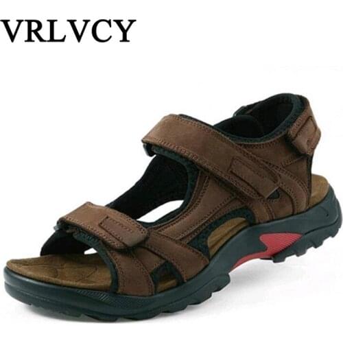 VRLVCY Men's Leather Sandals
