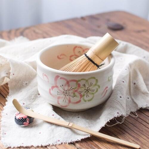 Japanese ceremony pottery sakura cherry matcha bowl green tea maker cup glaze teacup Kung Fu tea set vintage food chawan