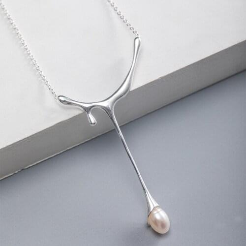 Natural Pearl Honey Necklace Pendant 100% 925 sterling silver Accessories for Women Water Drop Original Design Jewelry