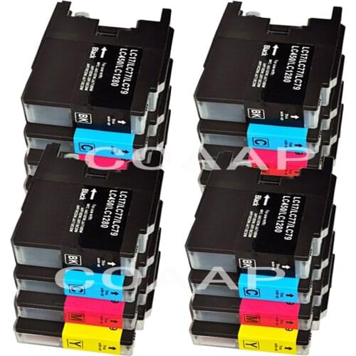 16 Ink cartridges For Compatible Brother LC1240BK LC1280BK LC1240C LC1280C LC1240M LC1280M LC1240Y LC1280Y Multi-Pack
