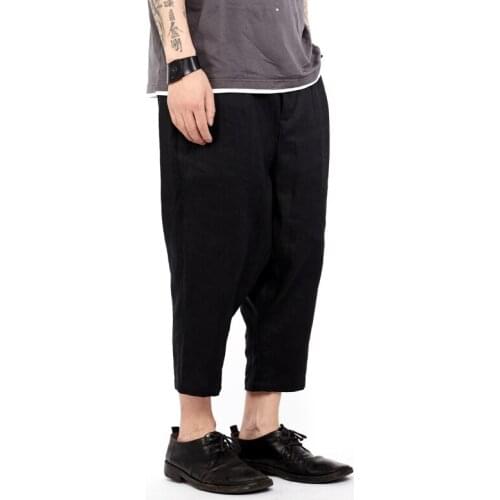 2021 Men clothing Hair Stylist fashion casual relaxed tapered retro Cotton Linen Harem Pants plus size singer costumes 27-46