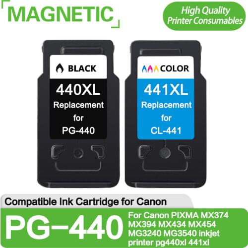 2X PG440 PG-440 441 compatible Ink Cartridge For Canon PIXMA MX374 MX394 MX434 MX454 MG3240 MG3540 inkjet printer pg440xl 441xl