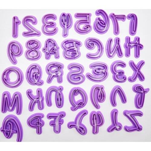 36 Pcs Digital Letters Plastic Cookie Mold Cake Alphabet Number Cake Decorating Tools Set Cake Molds