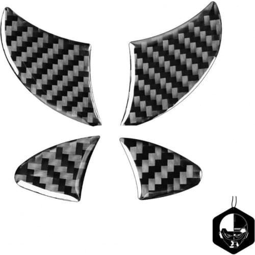 4Pcs Panel Trim Soft UV-proof Eco-friendly Carbon Fiber Front Logo Sticker Trim for Toyota Corolla 2014-18 Interior Accessories