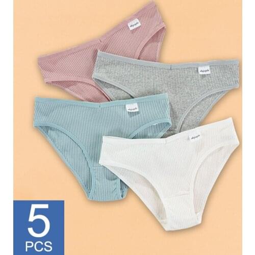 5PCS/Set Women Panties Cotton Underwear Female Panties Solid Color Underpants Sexy Lingerie Pantys for Woman Briefs