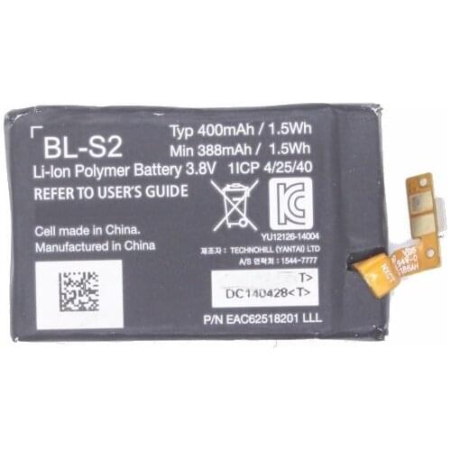 5pcs /lot 400mAh BL-S2 Replacement battery For LG G Watch R W100 & Watch Urbane 3G BL-S2 batteries