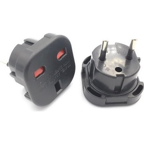 4cm New Travel UK To EU 240V Adapters High Quality Euro Plug AC Power Charger Adapter Converter Socket Black Mayitr