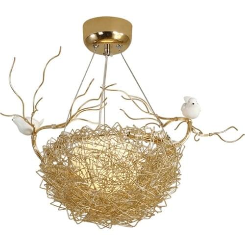 Nordic Birds Nest aluminum pendant lights living room dining room lamp modern bar stairway balcony glass hanging fixtures
