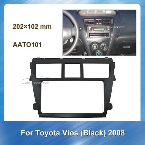 Car Fascia Radio Auto Multimedia fascia Car refitting DVD frame For Toyota Vios 2008 Black Car GPS Navigation Fascia Panel