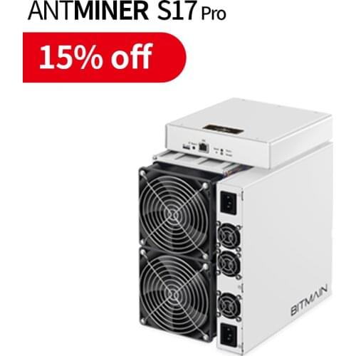 USED S17pro 53T Bitmain Antminer Second Hand S17 Pro SHA 256 Algorithm Btc Miner Bitcoin Mining Machine