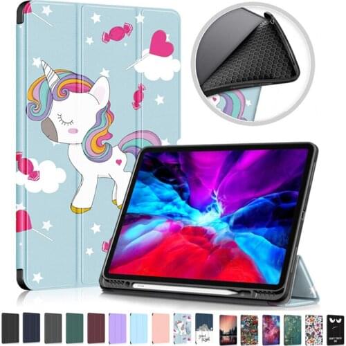 For iPad Pro 11 12.9 2021 Case for iPad Pro 2021 11 12 9 Case 2020 2018 Smart PU Leather Soft TPU Back Cover with Pencil Holder