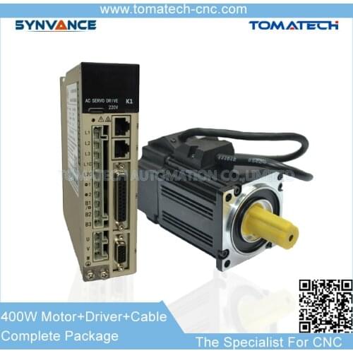 Can-open communication AC Servo Motor Driver and 400W Servo motor and 3meters cable pakage