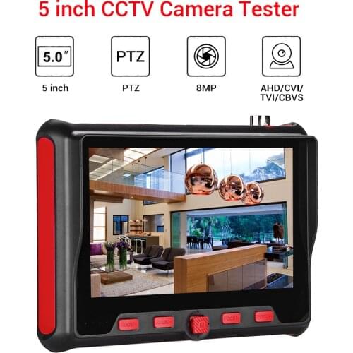 CCTV tester Camera Monitor 5 inch Security Camera 8MP HD 1080P 4 in1 TVI CVI AHD CVBS Test Portable PTZ Control test cam tester