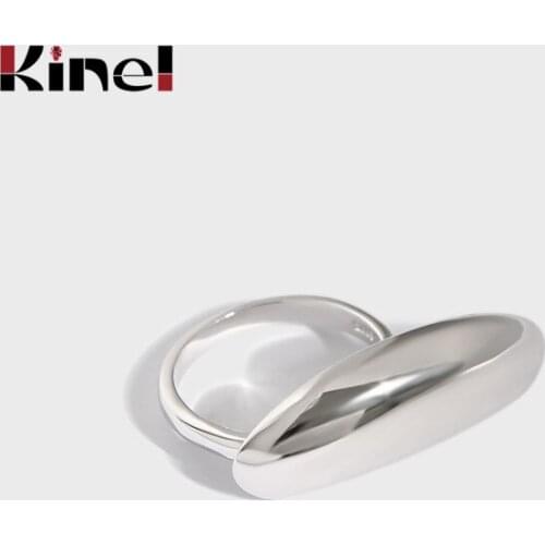 Kinel Minimalist Silver 925 Jewelry Rings for Women Glossy Korea Wedding Band Engagement Anillos 2021 New
