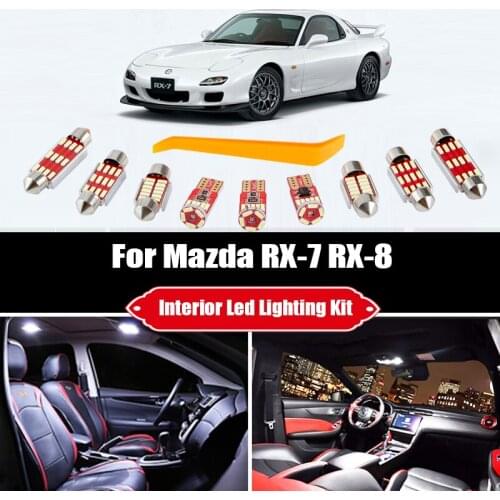 For Mazda RX-7 RX-8 1986-2011 2012 Canbus Vehicle LED Interior Dome Trunk License Plate Lights Bulbs Car Lighting Accessories