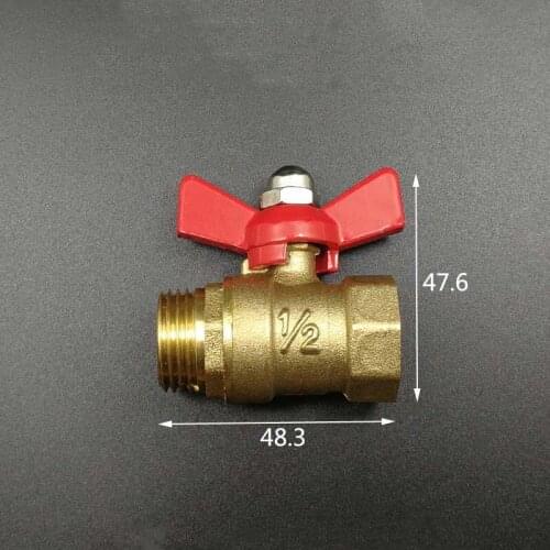 1/2'' BSP Female to Male Thread Brass Ball Valve with Butterfly Handle
