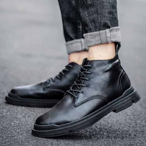 Men ankle Boots outdoor Lace up Military Boots Men Winter lace upgenuine leather Shoes Men Classic Casual Boots Footwears