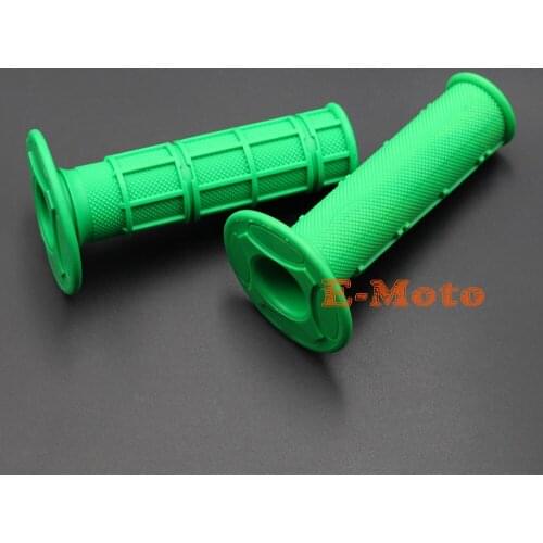 MX Waffle Handlebar Rubber Grips Throttle Grip Motocross Dirt Bike 22mm 7/8" Green NEW