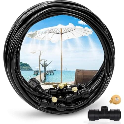 Water Spray Kits Outdoor Misting Cooling System Wet Fog Garden Nebulizer Black White Greenhouse Garden Patio Watering Irrigation