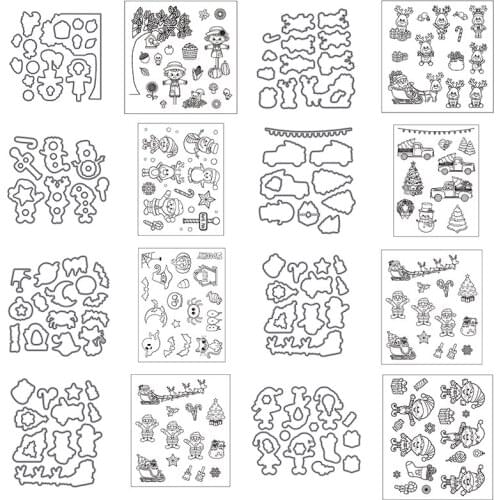 Stamp and die sets 2021 Autumn Harvest Christmas Halloween Transparent Clear Silicone Stamp Cutting Dies Set
