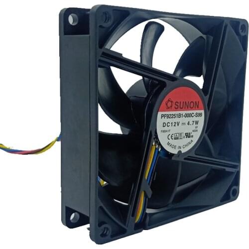 PF92251B1-000C-S99 For Sunon 9225 DC 12V 4-Wire 4.7W 4500RPM PWM CPU Case Fan 9cm
