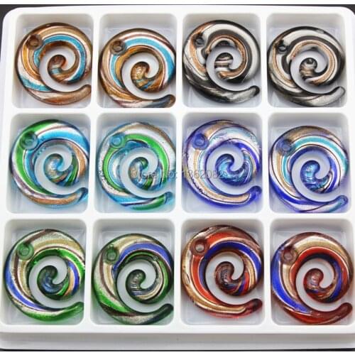 Wholesale 12pcs/lot Unique New Zealand Fish Hook Lampwork Murano Art Glass Beaded Charms Pendant Necklace SENHUA MC21