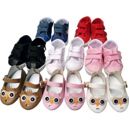 7.5cm doll canvas shoes For 43cm reborn baby doll shoes 18 inch girl doll leather shoes