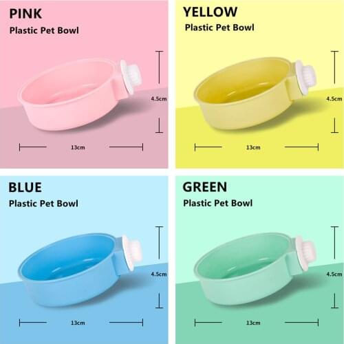 Pet Feeding Dish Fit Pet Puppy Cat/Dog Bowl Pet Bowl Suspension Plastic/Stainless Steel Dog Cat Fixed Cage Hanging Water or Food