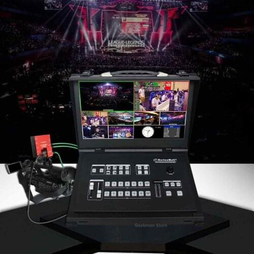 Devicewell HDS9106 Portable Video switcher with monitor 6 CH Guide 4-Way SDI+2 Switcher For New Media Live Broadcasts