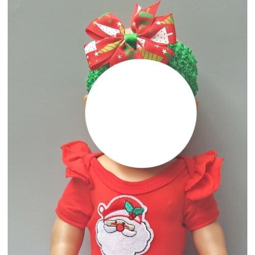 Fits 43cm doll Christmas tree headband for 18" 43cm babies doll hairband reborn baby doll flower headband