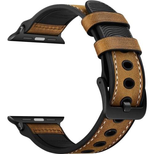 BEAFIRY 2020 new fashion Watch Band Straps 42mm 44mm for Apple watch 4 5 genuine Leather watchband For iwatch 321 brown black