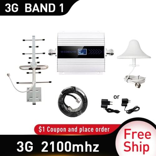 3G WCDMA 2100mhz Signal Booster gsm repeater gain 60dB 3G UMTS cellular amplifier 5dbi omni antenna 3G 2100MHZ Amplifier