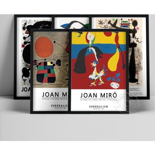 Joan Miro Exhibition Poster, Miro Surrealism Wall Art, The Smile Of The Flamboyant Wings Prints, Vintage Abstract Wall Stickers
